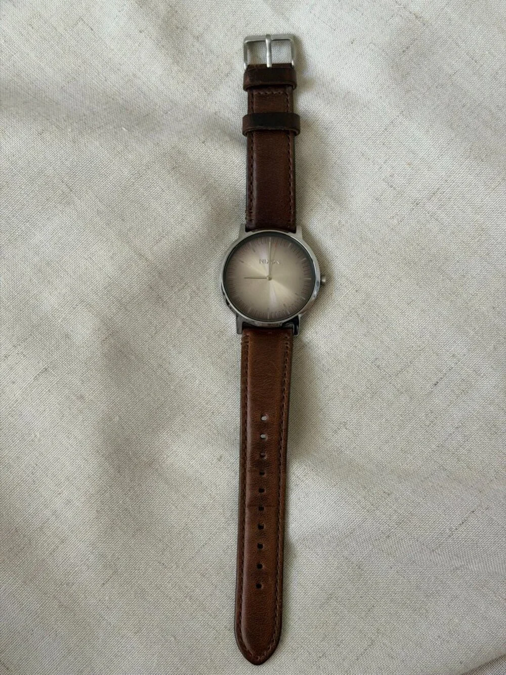Nixon The Porter Leather Watch Horween Brown Minimalist Quiet Luxury